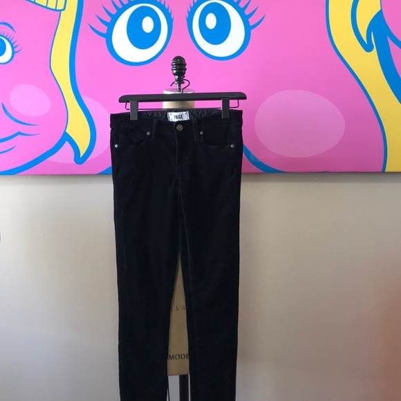 Paige Black Verdugo Ultra Skinny Velvet Jeans Pant